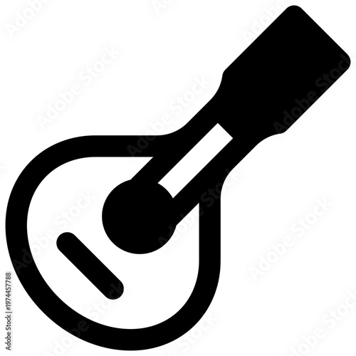 Bandurria. Outlined stroke vector icon with black-filled details.