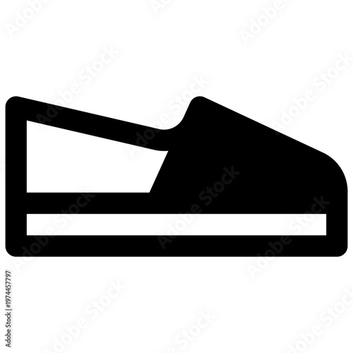 Espadrilles shoes. Outlined stroke vector icon with black-filled details.