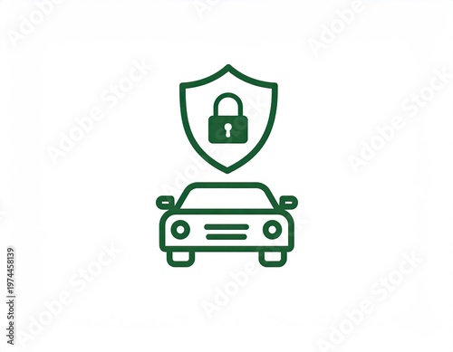 Car security shield graphic