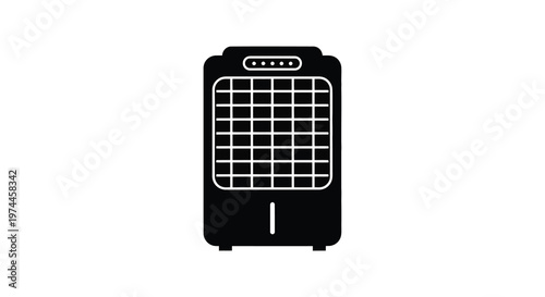 Simple black and white icon of an evaporative cooler or swamp cooler