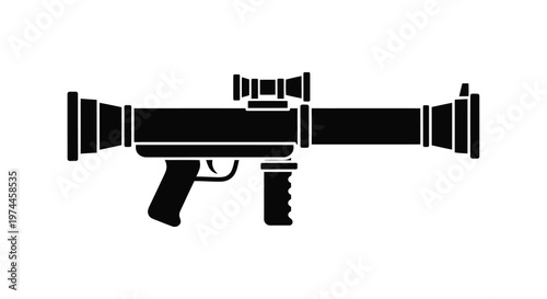 A black silhouette of a rocket propelled grenade launcher weapon