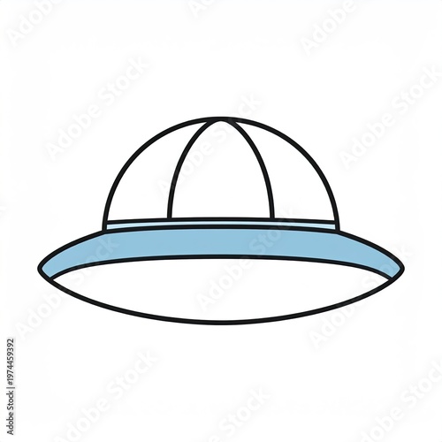 Simple, outlined UFO-shaped hat