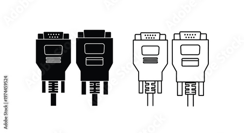 Four computer port connectors serial parallel and variations