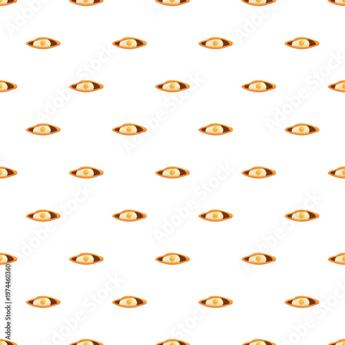Khachapuri adjaruli baked cheese bread arranged in a seamless repeat pattern on a white background