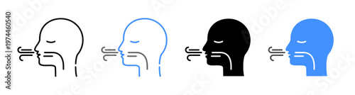 Respiratory Health and Deep Breathing Icon Vector Illustration Editable