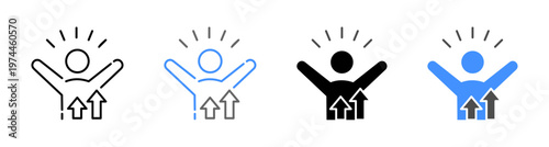 Mental Strength and Optimism Icon Vector Illustration Editable