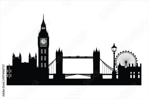 tower bridge London uk silhouette