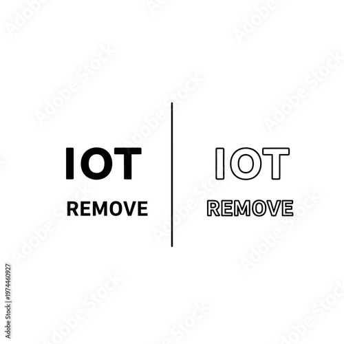 Io t remove icon text and graphic set for internet of things device management and connectivity