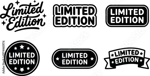 Limited edition wording set with various script and bold sans serif styles