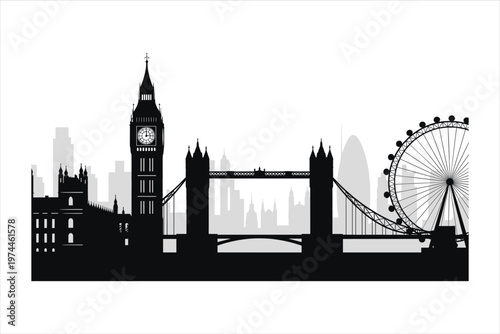 tower bridge London uk silhouette