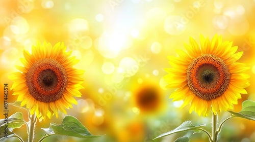 Vibrant sunflowers in full bloom under a bright blue sky, showcasing the beauty of nature s bounty.