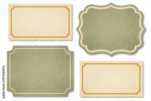 Set of three blank elegant vintage frames with simple borders for classic wedding invitations sophisticated greeting cards and luxury decorative design.