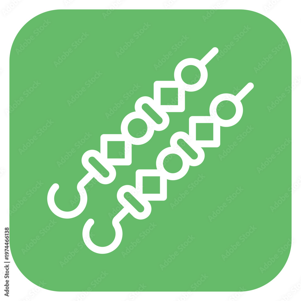 Fototapeta premium Shish Kebab Icon Style