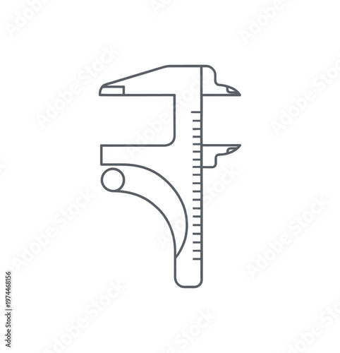 Close-up vector of a body fat caliper tool for measuring fitness levels and body composition