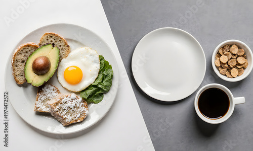 Wallpaper Mural Healthy breakfast with avocado, egg, whole grain toast, and coffee   Torontodigital.ca