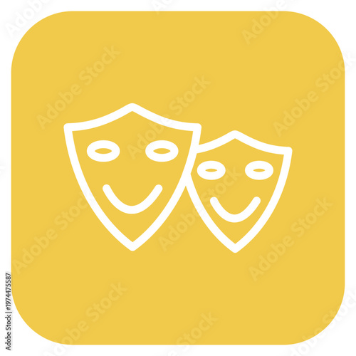 Theatre Mask Icon Style
