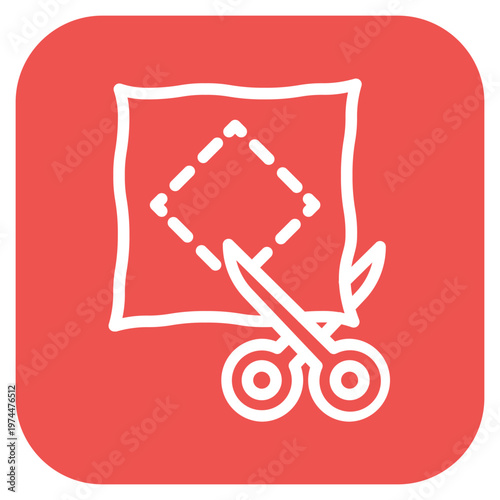Cutting Clothes Icon Style