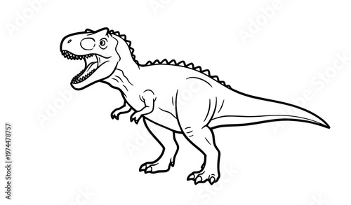 Carnotaurus coloring page vector roaring dinosaur outline kids illustration