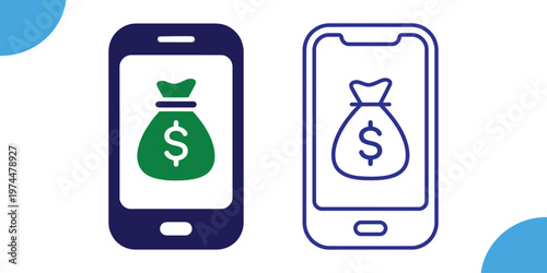 Mobile finance app financial data visualization charts graphs and summary for investment decisions