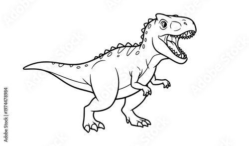 Carnotaurus dinosaur coloring page vector cartoon outline roaring dino
