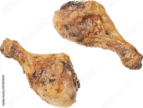 Obraz na płótnie Grilled chicken drumsticks isolated