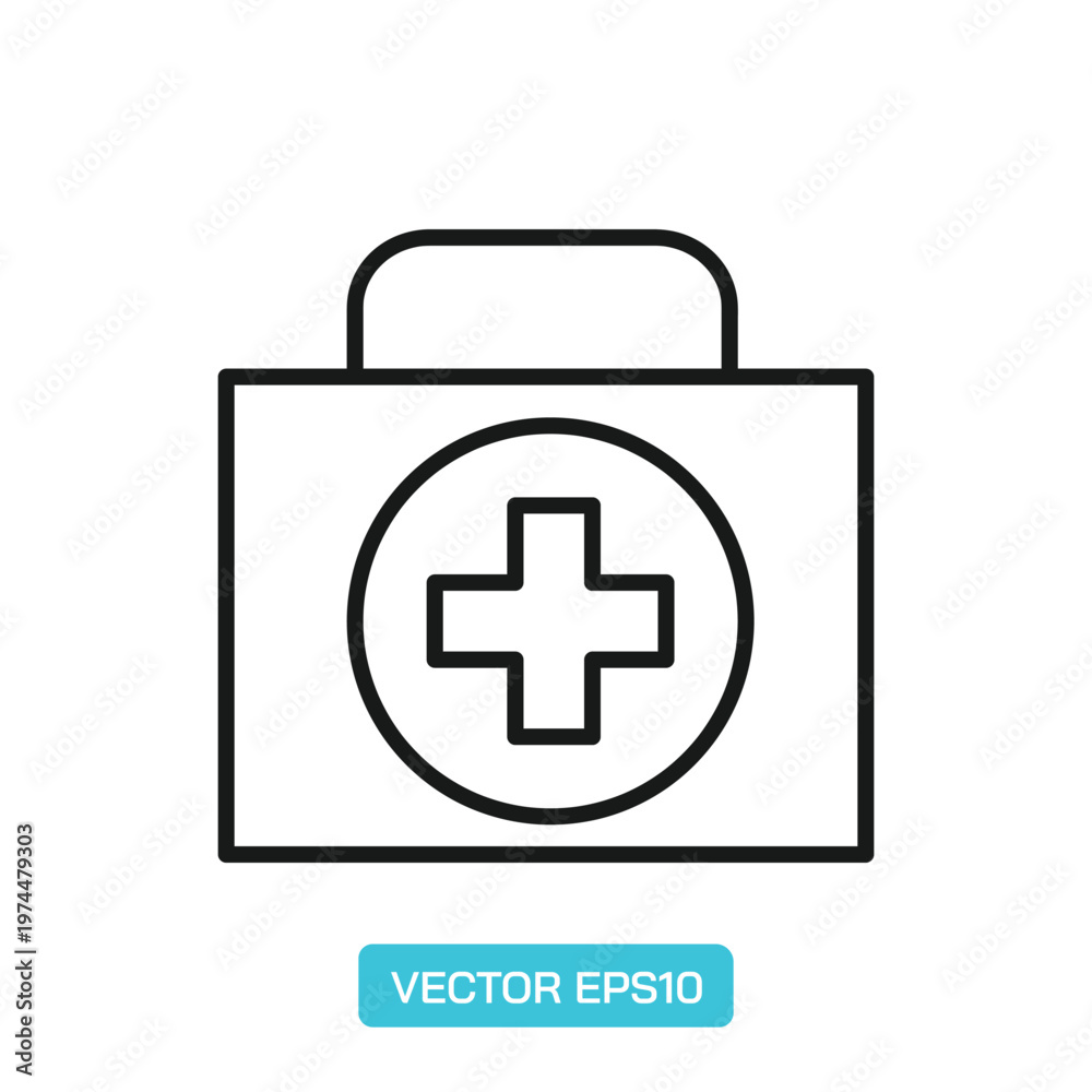 Fototapeta premium Medicine Icons. Thin Line Symbol Elements Collection.