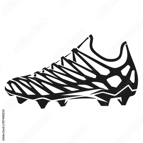 Black soccer cleat, athletic shoe, sports equipment, football boot, cleats