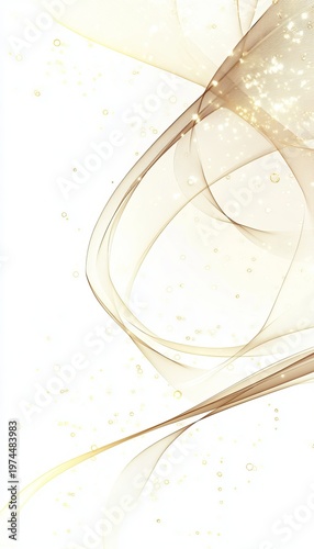 Ethereal Gold Swirls with Silver Glimmer, Flowing Lines and Light Effects in Abstract Art Design