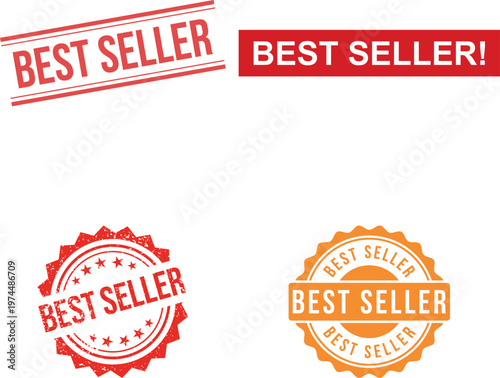 Best seller icon set vector design premium badge label sticker emblem tag symbol shopping e-commerce marketing sale product award sign bestseller mark collection group isolated.