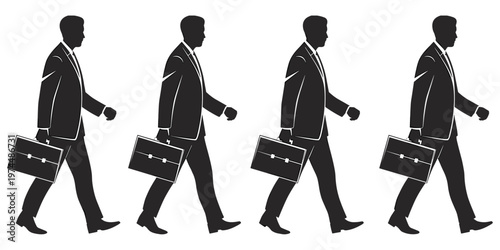 Businessman silhouette falling with briefcase fragments, dollar sign symbol, financial collapse concept, corporate instability artwork design, flat vector illustration