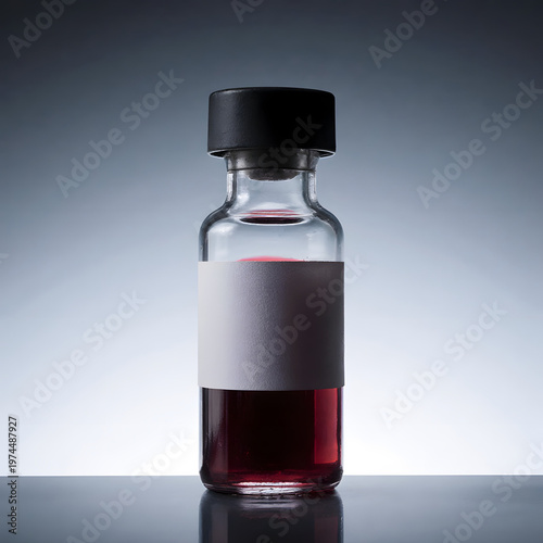 Wallpaper Mural Glass vial with red liquid against a gray background representing Cortisol Levels   Torontodigital.ca