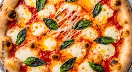 Freshly Baked Margherita Pizza with Basil and Mozzarella