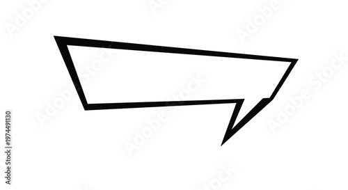 Bold empty speech bubble with sharp edges and a thick black outline provides a dynamic space for text in comic books and graphic novels.