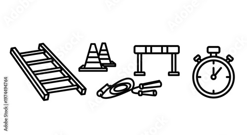Construction site equipment and tools 1.