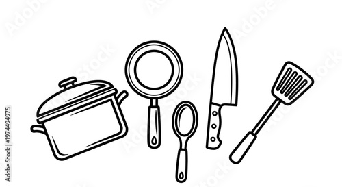 Kitchen Utensils and Cookware Tools.