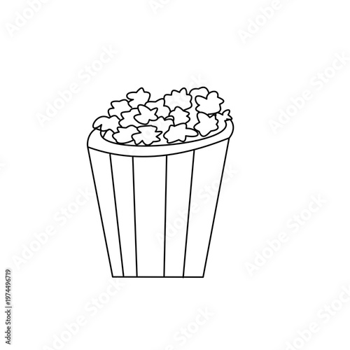 popcorn drawing for kids printable bakery item.eps
