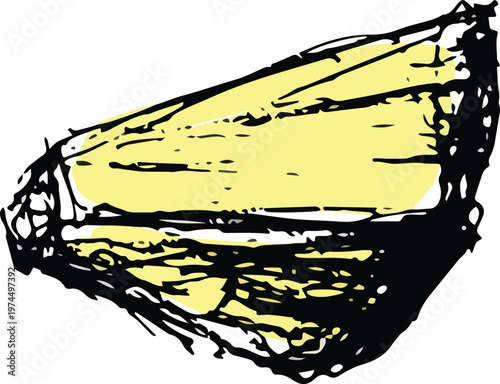 Hand drawn pineapple piece ring fruit illustration sketch clipart vector