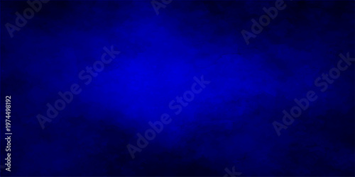 Dark blue abstract grunge background with a vintage paper texture and a smoky light pattern design for a backdrop illustration