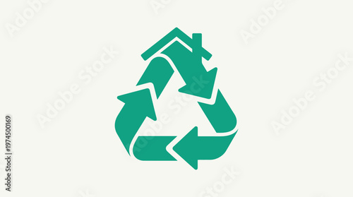 Eco-Friendly Home Recycling Symbol