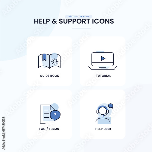 Help And Support Line Art UI Icon Set