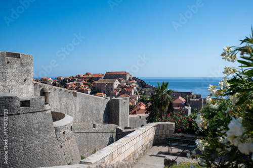 View of the old town dubrovnik croatia. Famouse Buza Gate. 