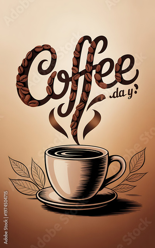 Celebrate national coffee day with a hot cup and beans