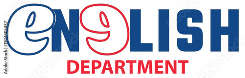 Vector logo for English language school. English House for course logo identity, Vector Illustration.