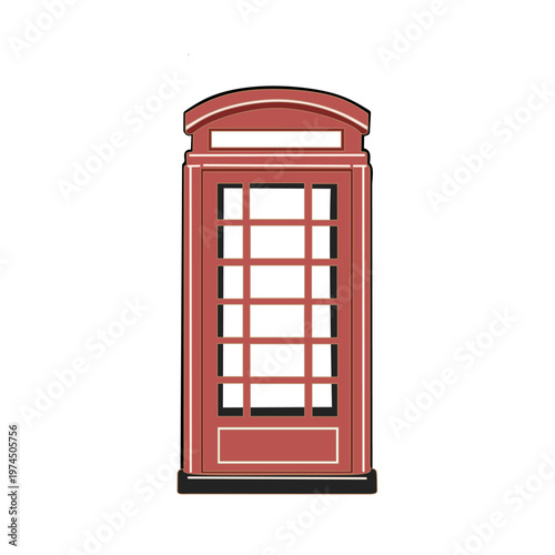 Red Telephone Booth Illustration Classic British Icon Vector