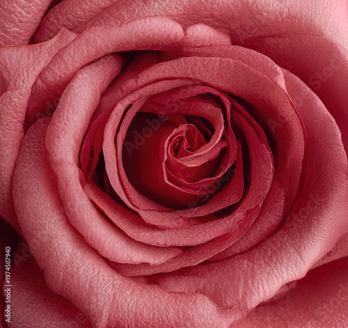 Macro Close-Up of Pink-Red Rose Interior
