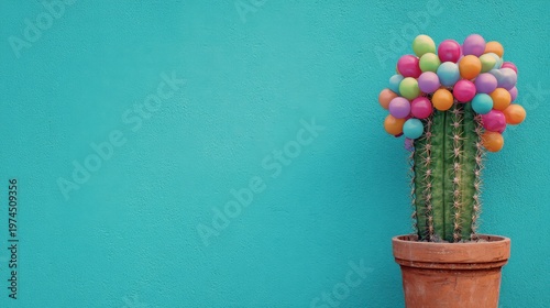 Conceptual Image of Cactus Covered with Inflatable Balloons