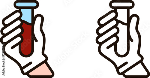 Gloved Hand Holding Medical Test Tube