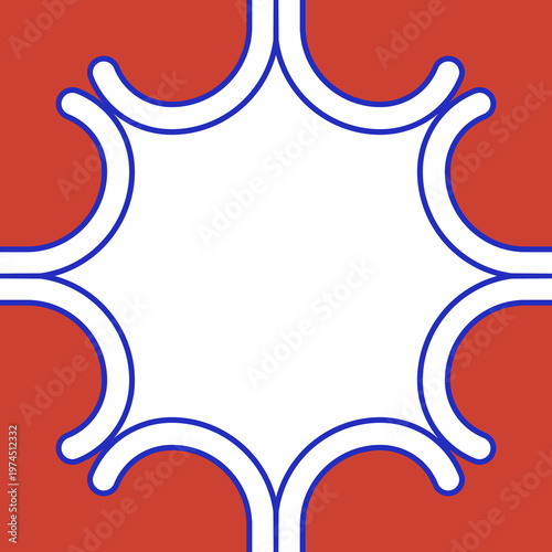 Mexican Talavera Ceramic Tile With Geometric Pattern. Сorner for the frame