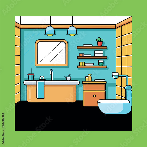 
Modern bathroom luxury interior 3d rendering