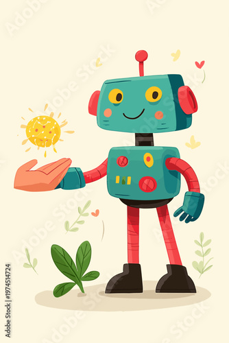 Collaborative Robot and Human Sharing Data in a Warm, Friendly Workspace